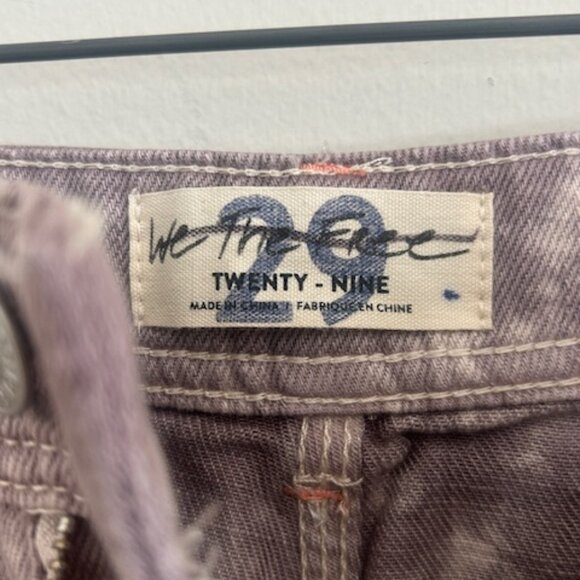 Free People We The Free Tie Dye Madison Lavender Beige Utility Jeans NEW 29 - Picture 2 of 16